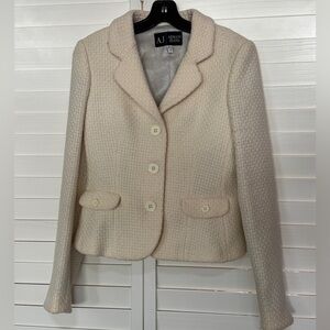 Armani Jeans vintage cream textured wool blazer size 6